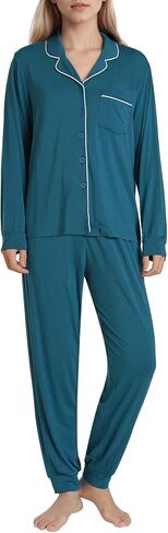 Latuza Women's Petite Pajama Set Bamboo Viscose Button Down Pj Jogger Set in Saudi Arabia