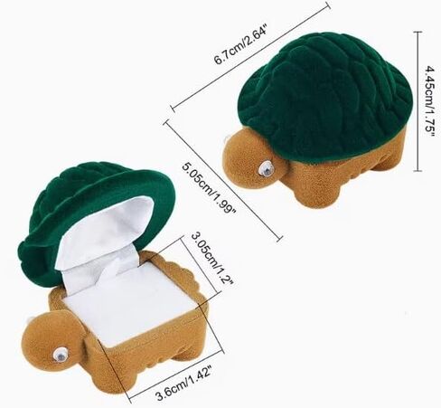 Cute Turtle Velvet jewelry Box, Creative Animal Shaped Jewelry box, Portable Mini Jewelry Box, Fun Gift Ring Storage Box, Soft Material Daily Accessory Organizer for Ring Earrings Necklace in Saudi Arabia