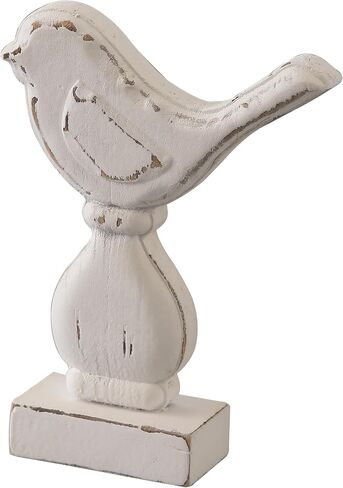 Farmhouse Small Bird Figurines Home Decor for Shelf 6 X 8 Inch, Handmade Distressed White Wooden Decorative Birds Statue Table Decorations for Foyer Dining Room Living Room Bedroom in Kuwait
