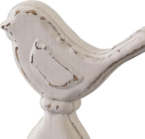 Farmhouse Small Bird Figurines Home Decor for Shelf 6 X 8 Inch, Handmade Distressed White Wooden Decorative Birds Statue Table Decorations for Foyer Dining Room Living Room Bedroom in Kuwait
