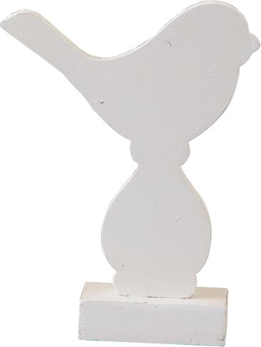 Farmhouse Small Bird Figurines Home Decor for Shelf 6 X 8 Inch, Handmade Distressed White Wooden Decorative Birds Statue Table Decorations for Foyer Dining Room Living Room Bedroom in Kuwait