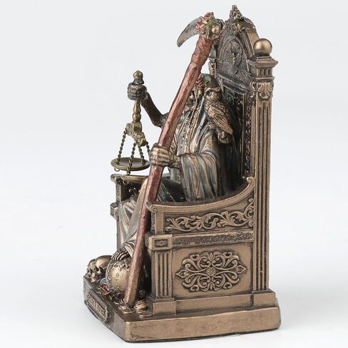 Veronese Design 3 3/8 Inch Santa Muerte Seating On Throne Holding Scythe and Scale Polystone Hand Painted Bronze Finish Collectible Figurine Home Decor in Saudi Arabia