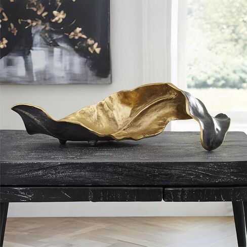 Signature Design by Ashley Melinda Modern Metal Leaf Sculpture, Gold & Black in Saudi Arabia