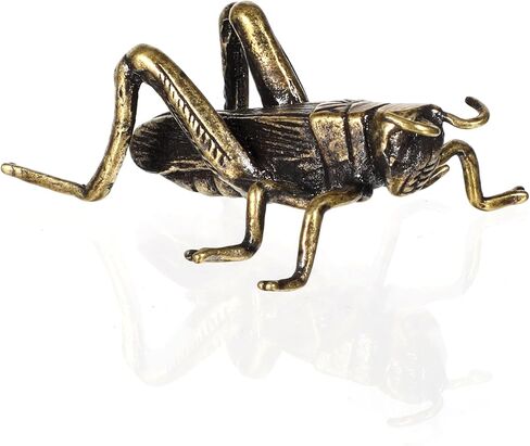 Vintage Brass Cricket Figurine, 3D Retro Fengshui Cricket Brass Statue Animal Figure Bug Decor Sculpture for Desktop Decorate in Saudi Arabia