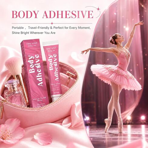 Body Glue, 30ml Body Adhesive for Low-Cut Tops, Strapless Dresses, Blouses, Wigs, Bras, Safe Skin Glue for Women, Models, Dancers and Fashion Lovers, Sweat-Resistant and Quick-Drying Fashion Glue in Saudi Arabia