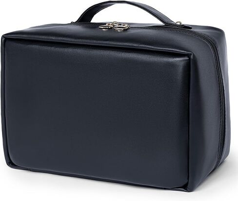 Travel Makeup Bag Large Cosmetic Organizer Bags for Women 180° Flat Open Makeup Case with Compartments Waterproof PU Leather Toiletry Bag for Skincare, Brushes & Beauty Travel Essentials in Saudi Arabia