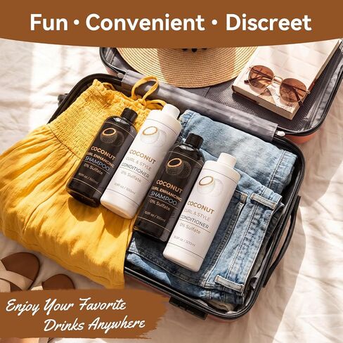 Havawish 4 Pcs Shampoo Shaped Travel Bottles for Cruise Trip, 16.9 oz Plastic Refillable Container Set, Includes Funnel, Pour Spout and Decor Stickers for Cruise Daily Essentials in Saudi Arabia