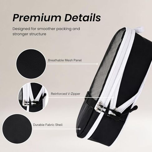 Luxury 8 Set Compression Packing Cubes for Travel. Heaven Sent.- Lightweight Luggage Organizer Bags - Durable Space Saver Bags - Travel Essentials in Saudi Arabia