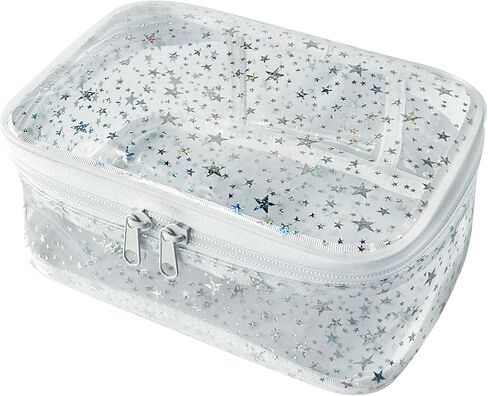 TPU Holographic Clear Makeup Bags Bulk,Clear Storage Bag Toiletry Pocket Portable Zippered Iridescent Pouch Waterproof Cosmetic travel Bags with white zipppe for Women in Saudi Arabia