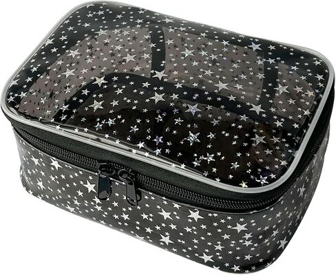 TPU Holographic Clear Makeup Bags Bulk,Clear Storage Bag Toiletry Pocket Portable Zippered Iridescent Pouch Waterproof Cosmetic travel Bags with white zipppe for Women in Saudi Arabia