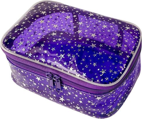 TPU Holographic Clear Makeup Bags Bulk,Clear Storage Bag Toiletry Pocket Portable Zippered Iridescent Pouch Waterproof Cosmetic travel Bags with white zipppe for Women in Saudi Arabia