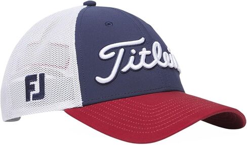 Titleist Golf Tour Performance Mesh Hat 2025 Navy/Crimson/White in Saudi Arabia