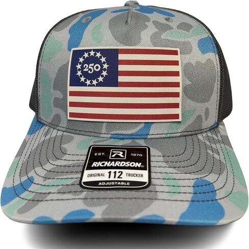 USA 250th Birtday Betsy Ross 13 Star Design Trucker Hat, Patriotic Trucker Cap, Adjustable Snapback in Saudi Arabia