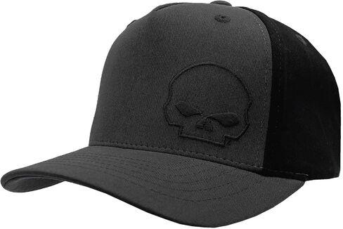 Harley-Davidson Men's MO Willie G Skull Colorblocked Baseball Hat, Gray/Black in Saudi Arabia
