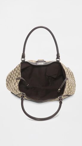WHAT GOES AROUND COMES AROUND Women's Pre-Loved Gucci Canvas D Ring Abbey Large Tote Bag in Saudi Arabia