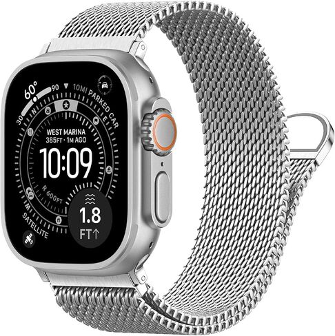 Milanese Loop for Apple Watch Ultra 3/2 Band 49mm 46mm 45mm 44mm 42mm 41mm 40mm 38mm Men Women,Magnetic Buckle Strap Stainless Steel Mesh Metal Band for iWatch Ultra Series 11 10 9 8 7 6 5 4 3 SE3/2/1 in Kuwait