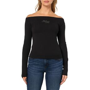 HUGO Women's Rhinestone Logo Off the Shoulder Top in Saudi Arabia