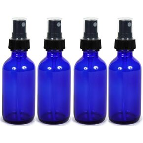 Cobalt Blue Glass Spray Bottle (2 oz, 4 pk) with BONUS Waterproof Labels, Fine Mist Sprayer in Saudi Arabia