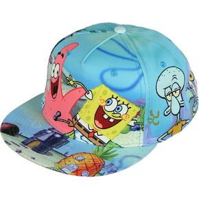 Nickelodeon Spongebob Squarepants Hat Men's Bikini Bottom Flat Brim Snapback Cap OSFM Multicolor in Saudi Arabia
