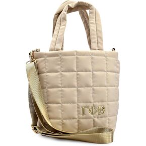 Gamma Phi Beta Quilted Tote Bag- Small Crossbody Bag with Sorority Greek Letters Emblem, 5L Capacity, Gamma Phi Beta Gifts for Women in Saudi Arabia