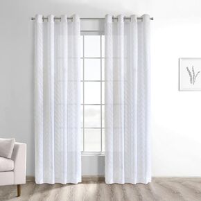 Rabia Sheer Grommet Indoor Curtain 52 x 84 in White in Saudi Arabia