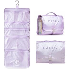 EACHY Hanging Toiletry Bag with Buckle Closure, Ultra-Lightweight Travel Essentials, Waterproof Toiletry Bag for Women Men, Portable Makeup Organizer with Matte TPU Pockets and Hanging Hook in Saudi Arabia