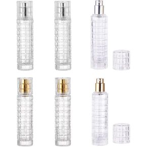 6 Pcs Round Glass Perfume Atomizer,30ml Empty Refillable Perfume Spray Bottle for Men and Women,Portable Fragrance Fine Mist Spray Bottle Dispenser for Travel (Black) in Saudi Arabia