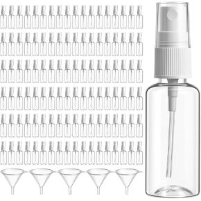110 Pcs Mini Clear Spray Bottles 1 oz Plastic Empty Travel Bottle Fine Mist Small Spray Containers with 5 Pcs Funnels Refillable Liquid Travel Containers for Perfume Skin Toner Essential Oils in Saudi Arabia