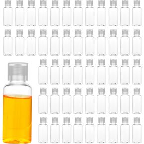 100 Pcs 1 OZ Travel Bottles with Flip Cap - 30 ml Clear Plastic Travel Size Containers, Portable Leak Proof Squeeze Bottles Refillable Empty Cosmetic Containers for Liquid Shampoo Lotion, Clear in Saudi Arabia