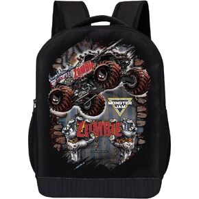 Fast Forward Monster Jam Backpack for Kids | Monster Jam Bookbag Featuring Zombie Monster Truck Graphic | Toddler Travel Bag, Lightweight Backpack for School | Ages 3+ in Saudi Arabia