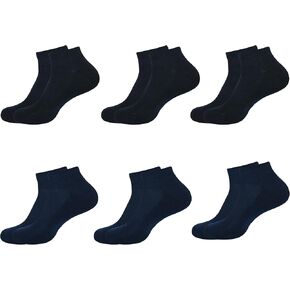 USA Women's Ankle Socks,Pack of 6, Color - 3 Black, 3 Navy Blue, Size - 4 to 7 in Saudi Arabia