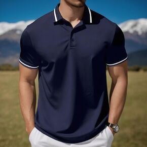 Mens Polo Shirts Short Sleeve Slim Fit Cotton Sport Golf Shirts,Casual Stylish Collared Two Button Pique Wicking T-Shirt in Saudi Arabia