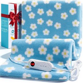 Heating Pad, ALLJOY Electric Heating Pads for Back Pain Relief, 6 Heat Levels & 8 Timers, 24" x 12" Large Heat Pad Moist & Dry Heat Therapy, Heating Pad for Abdomen Cramps, Shoulder, Leg, Arm - Blue in Saudi Arabia