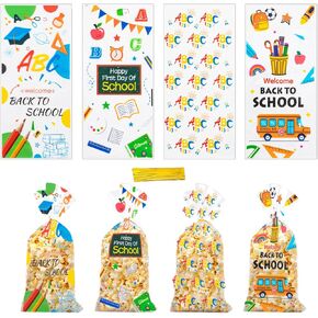 Jocomoni 160PCS Mardi Gras Cellophane Treat Bags, Clear Plastic Goodie Candy Bag with Twist Ties for Mardi Gras Birthday Party Favor Supply（4 Style） in Saudi Arabia