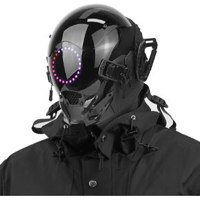 قناع فاسق للرجال، خوذة Techwear متعددة الألوان، ملحقات مهرجان موسيقى الهالوين in Kuwait