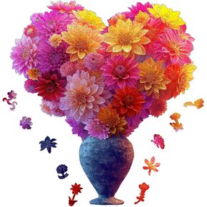 Wooden Puzzles for Adult, Flower Succulent Puzzle for Girl, Challenging Puzzle, 200 Piece Luxurious Shaped Wooden Puzzles for Adults, Family Game 11.2 * 15.9in in Kuwait