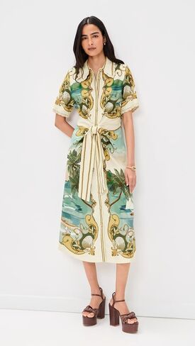 FARM Rio Women's Royal Sea Multicolor Midi Dress in Saudi Arabia