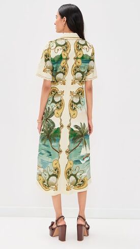 FARM Rio Women's Royal Sea Multicolor Midi Dress in Saudi Arabia