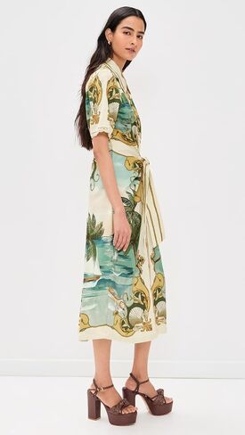 FARM Rio Women's Royal Sea Multicolor Midi Dress in Saudi Arabia
