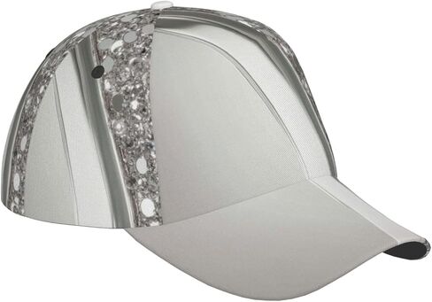 Silver Sparkle Glam Bling Pattern Baseball Cap Unisex Adjustable Baseball Hats for Sports Outdoor in Saudi Arabia