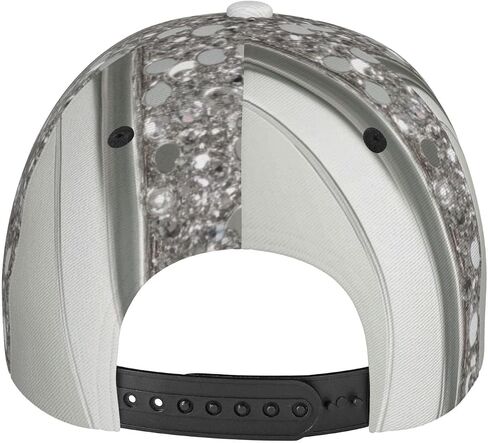 Silver Sparkle Glam Bling Pattern Baseball Cap Unisex Adjustable Baseball Hats for Sports Outdoor in Saudi Arabia
