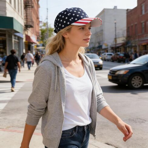 4th of July American Flag Baseball Cap for Men Women Red White and Blue Hats Adjustable Outdoor Sun Hat in Saudi Arabia