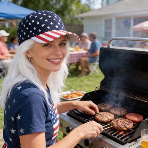 4th of July American Flag Baseball Cap for Men Women Red White and Blue Hats Adjustable Outdoor Sun Hat in Saudi Arabia