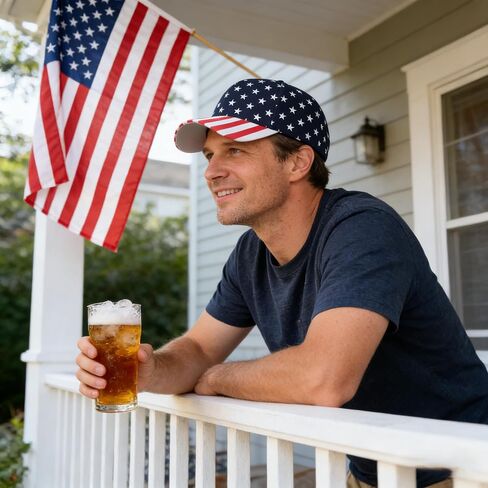 4th of July American Flag Baseball Cap for Men Women Red White and Blue Hats Adjustable Outdoor Sun Hat in Saudi Arabia