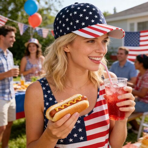4th of July American Flag Baseball Cap for Men Women Red White and Blue Hats Adjustable Outdoor Sun Hat in Saudi Arabia
