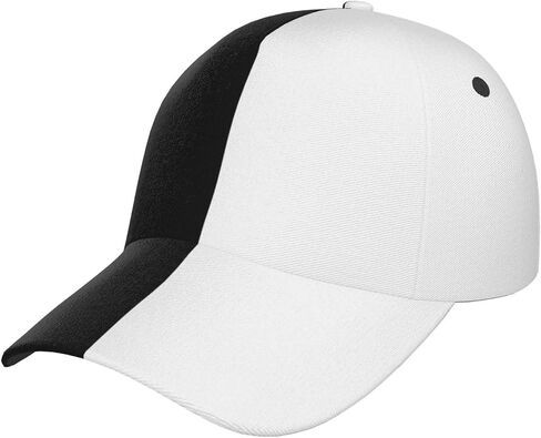 Half Black Half White Baseball Cap with Adjustable Snapback Hat for Outdoor Sun Fisherman Hat in Saudi Arabia