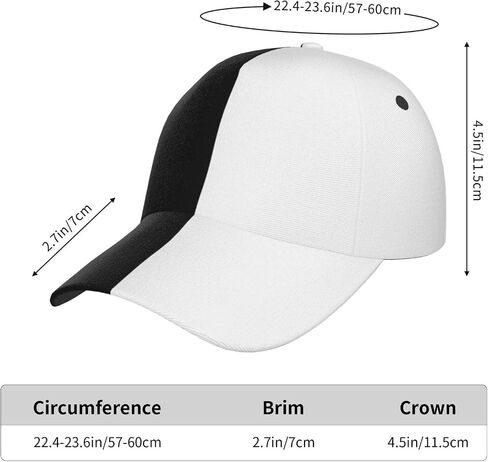 Half Black Half White Baseball Cap with Adjustable Snapback Hat for Outdoor Sun Fisherman Hat in Saudi Arabia