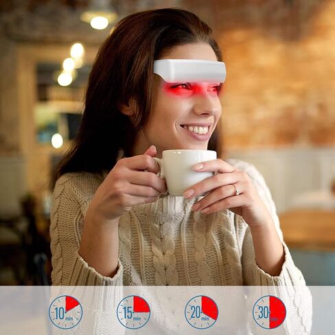 Red Light Therapy Glasses 670nm – UV-Free Wearable Light for Eye Comfort, Visual Wellness & Relaxation – Rechargeable, Adjustable Timers, Gentle Non-Invasive Red LED Glasses in Saudi Arabia