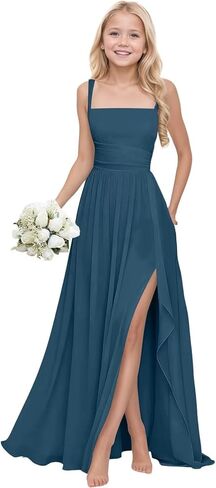 Junior Bridesmaid Dresses for Wedding Long Chiffon Ruffle Flower Girl Dress Girls Formal Dresses in Saudi Arabia