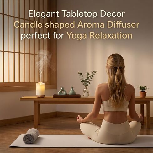130ML Flameless Candle Essential Oil Diffuser with 3 Aroma Oils | for Small Space with 7 LED Color Night Light,Mini Humidifier for Bedroom Room Decor,Gifts for Women in Saudi Arabia